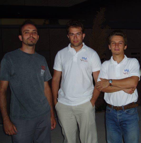 Jose Fayos, Pavel Elianov y Andrei Volokitin en el torneo de ajedrez del campeonato de España en Mérida
