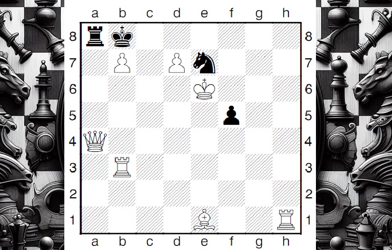 ejercicio de jaque mate en una jugada, club de ajedrez blanco y negro, ejercicios
